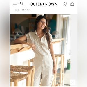 Outerknown Cream S.E.A suit jumpsuit. Size Medium